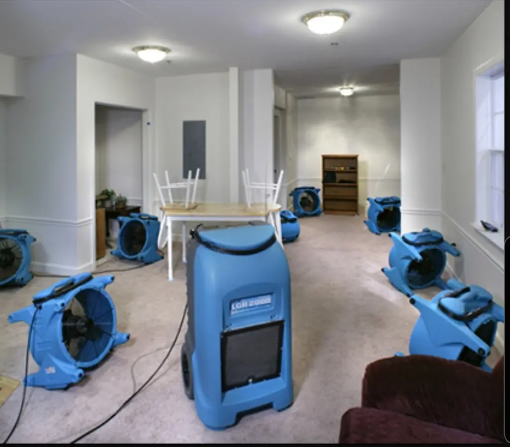 Air movers and dehumidifier setup for Water Extraction & Removal in Mishawaka
